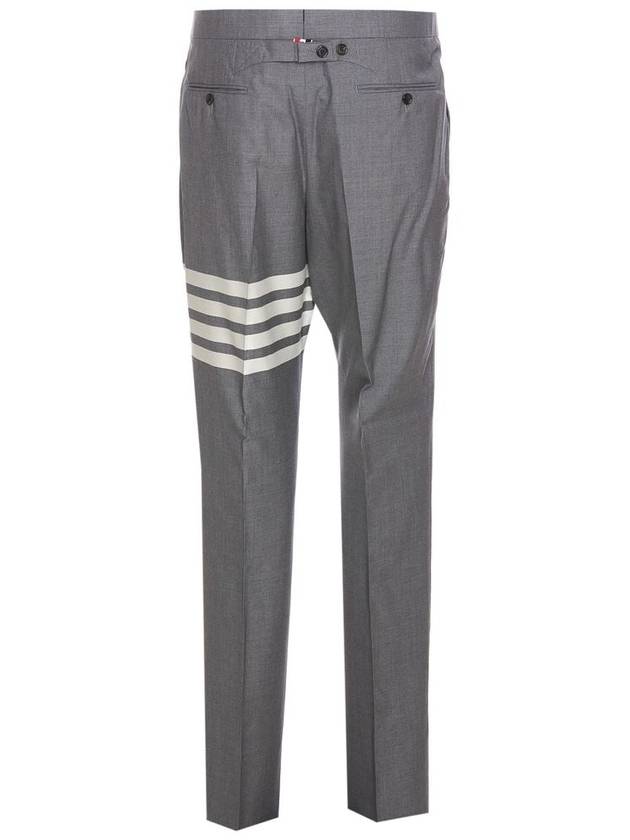 Diagonal Plain Weave Classic Wool Slacks Medium Grey - THOM BROWNE - BALAAN 4