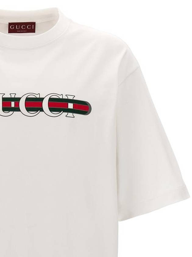 Logo Cotton Short Sleeve T-Shirt White - GUCCI - BALAAN 4