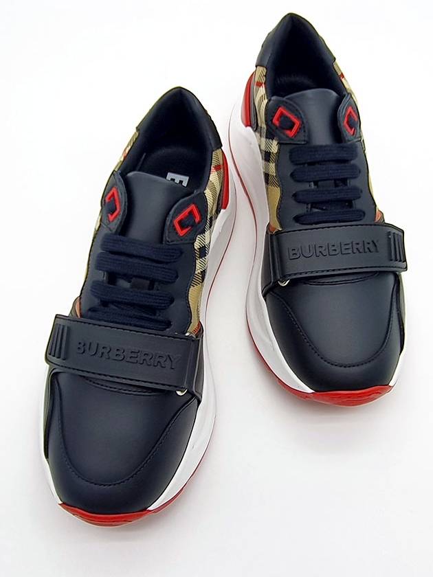 Vintage Check Leather Low Top Sneakers Black - BURBERRY - BALAAN 6