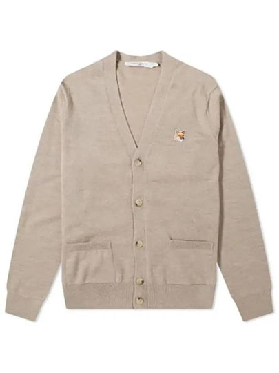 Fox Head Patch Classic Cardigan Beige Melange - MAISON KITSUNE - BALAAN 2