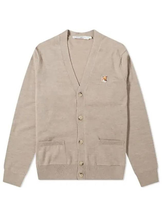 Fox Head Patch Classic Cardigan Beige Melange - MAISON KITSUNE - BALAAN 2