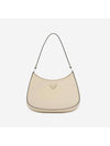 Cleo Brushed Leather Shoulder Bag Desert - PRADA - BALAAN 1