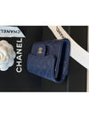 Classic gold caviar card wallet navy - CHANEL - BALAAN 5