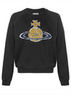 Logo Print Cotton Sweatshirt Black - VIVIENNE WESTWOOD - BALAAN 2