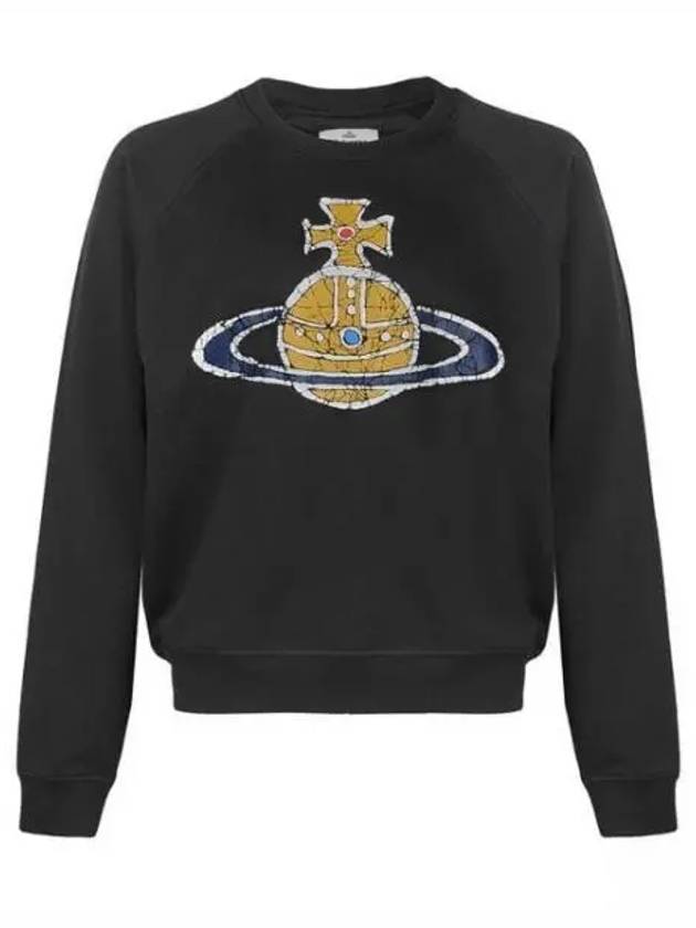 Logo Print Cotton Sweatshirt Black - VIVIENNE WESTWOOD - BALAAN 2