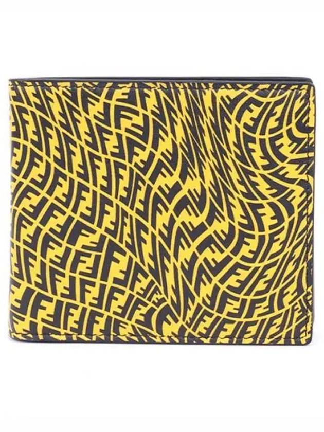 Logo Vertigo Flap Half Wallet Yellow Black - FENDI - BALAAN 2