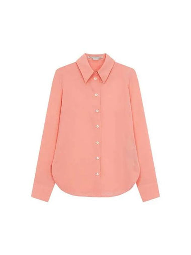 STELLA McCARTNEY Glossy Silk Button Up Shirt Coral - STELLA MCCARTNEY - BALAAN 1