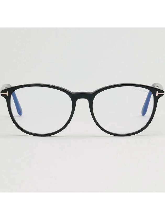 Blue light blocking glasses frame TF5810B 001 horn rim round black - TOM FORD - BALAAN 3