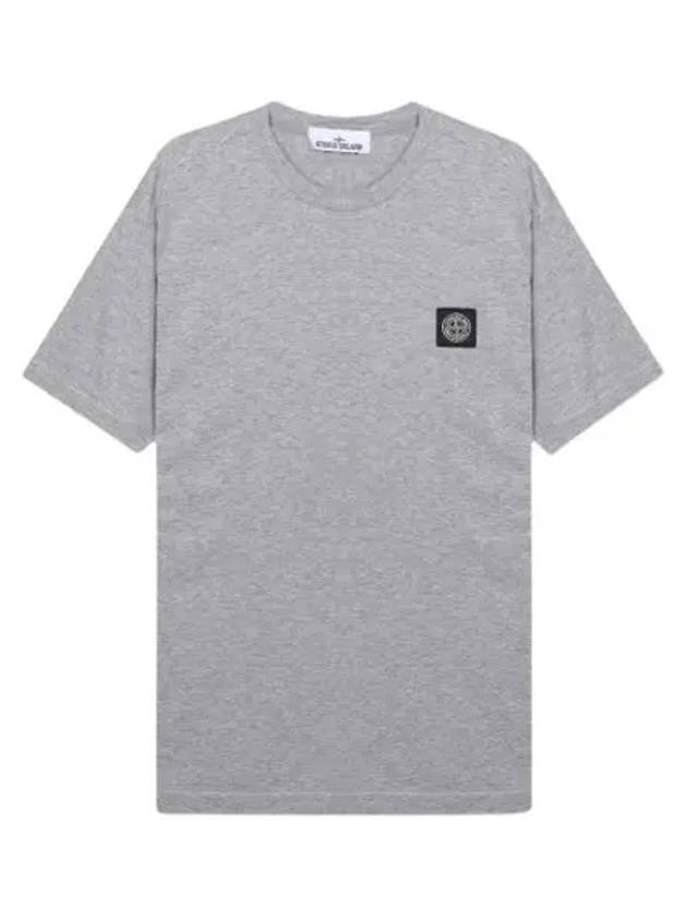 Logo Patch Cotton Short Sleeve T-Shirt Dust Melange Grey - STONE ISLAND - BALAAN 2