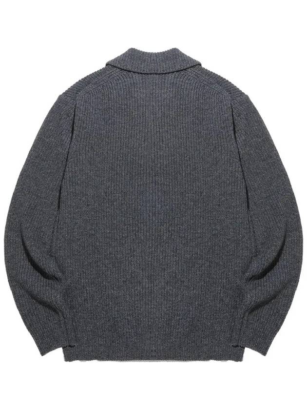 Lambswool collar knit full zip-up MGREY - 20THHOLE - BALAAN 3