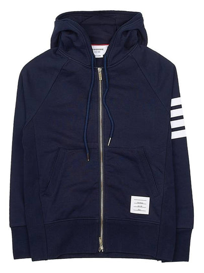 Engineered 4 Bar Diagonal Zip Up Hoodie Navy - THOM BROWNE - BALAAN 2