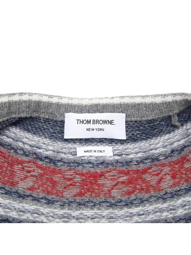 Rose Iceland Fair Isle Intarsia Cardigan FKC596AY1029 - THOM BROWNE - BALAAN 10