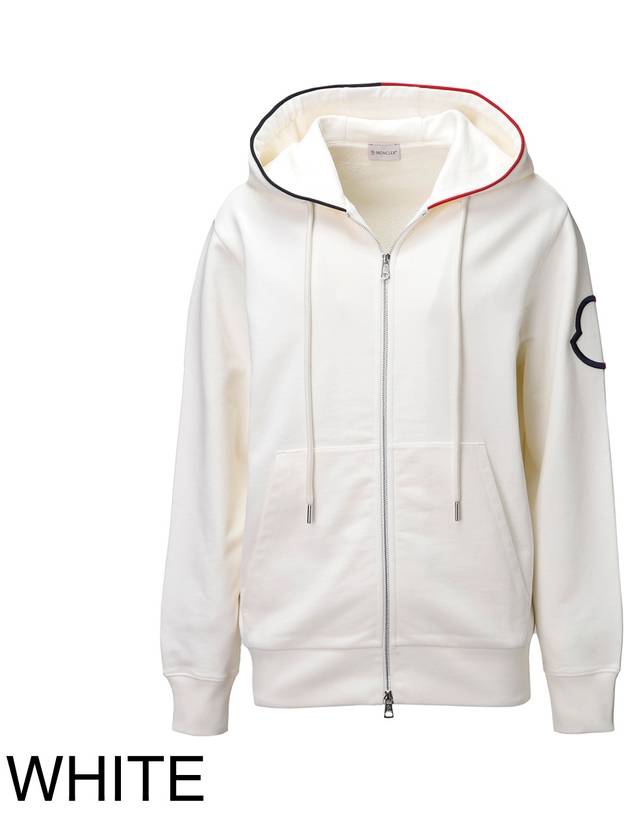 duo color patch hooded zip-up cardigan white - MONCLER - BALAAN 2