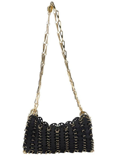 Black Shoulder Bag With Two Chain-Link Shoulder Straps And Logo Engraved Discs In Leather Woman - PACO RABANNE - BALAAN 2