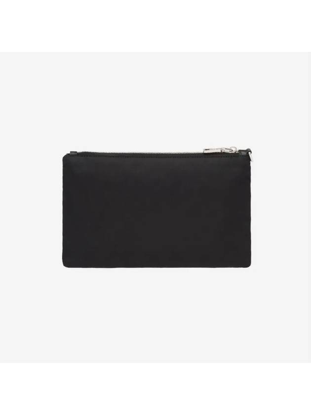 Saffiano Leather Strap Nylon Clutch Bag Black - PRADA - BALAAN 4