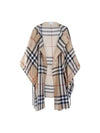 Check Cotton Cape Beige - BURBERRY - BALAAN 1