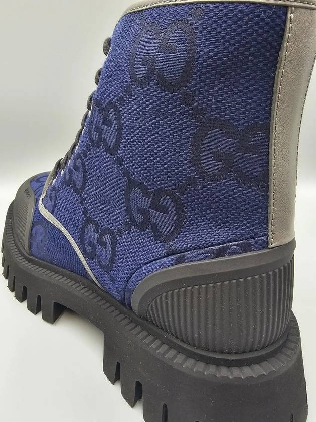 Maxi GG lace up ankle boots navy - GUCCI - BALAAN 8