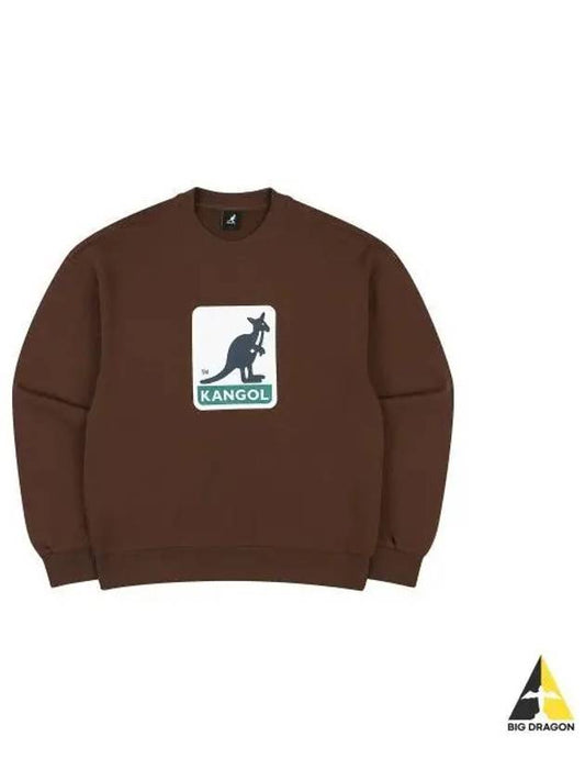 Square Print Sweatshirt 1739 Brown - KANGOL - BALAAN 1