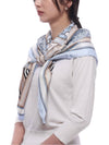 TB Check Printing Silk Muffler Blue Brown - BURBERRY - BALAAN 4