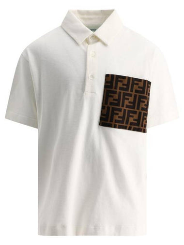 Kids FF Logo Polo Shirt White - FENDI - BALAAN 1