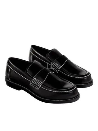 Stitch Detail Leather Loafers Black - ALEXANDER MCQUEEN - BALAAN 2