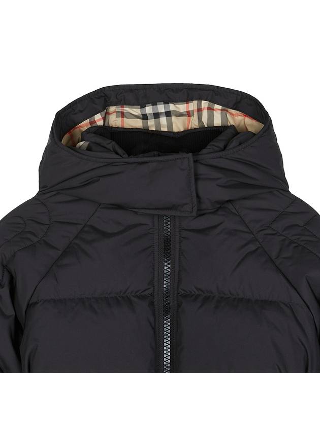 Kids Belted Long Hooded Quilted Padding Black - BURBERRY - BALAAN 5