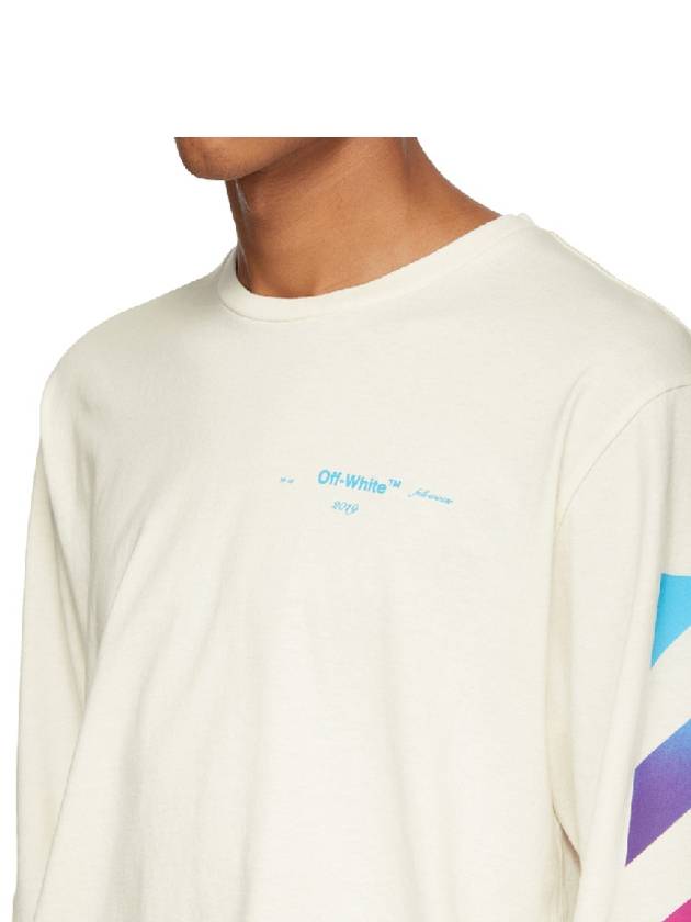 Daigonal Gradient White Long Sleeve TShirt OMAB001F - OFF WHITE - BALAAN 5