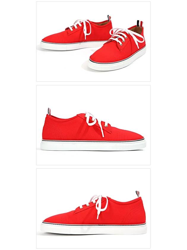 Canvas Low Top Sneakers Red - THOM BROWNE - BALAAN 4