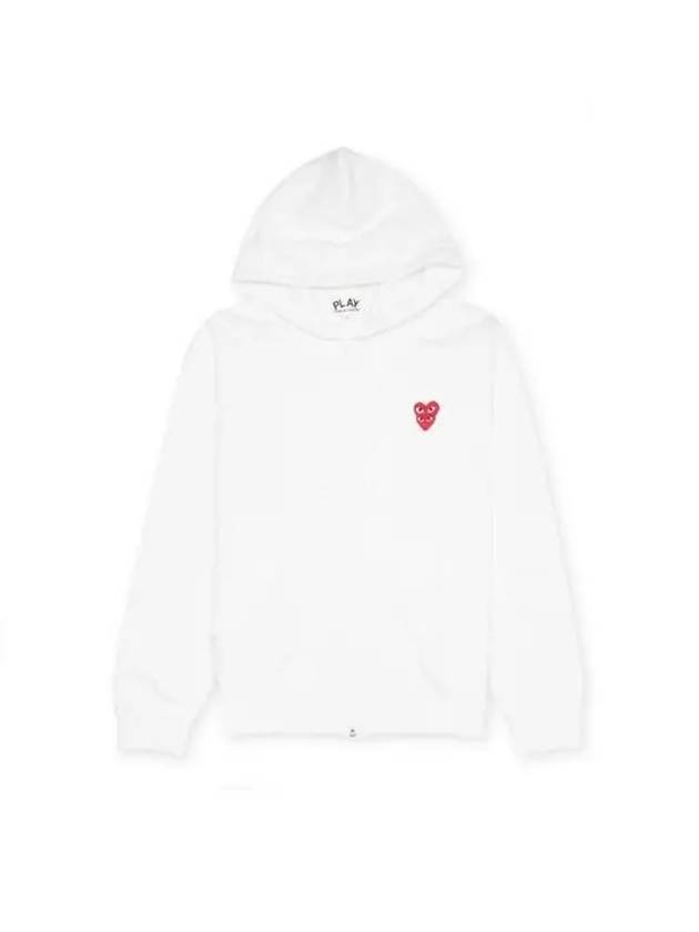 Double Heart Wappen Zip Up Hoodie White - COMME DES GARCONS - BALAAN 6