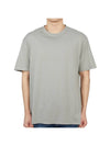 Men's Bag Logo Label Cotton Short Sleeve T-Shirt Gray - TEN C - BALAAN 2