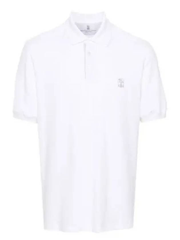 Logo Cotton Polo Shirt White - BRUNELLO CUCINELLI - BALAAN 2