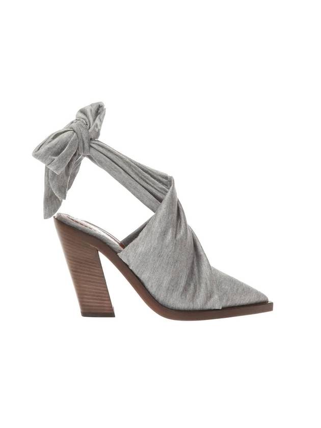 Pewter Melange Tillington Jersey Point Toe Sandal Heels Grey - BURBERRY - BALAAN 1