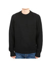 Men’s Merino Wool Knit Top Black - TEN C - BALAAN 2