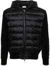 Quilted Wool Cardigan Black - MONCLER - BALAAN 2