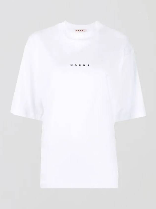 Logo Cotton Short Sleeve T-Shirt White - MARNI - BALAAN 3