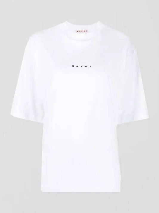 Logo Cotton Short Sleeve T-Shirt White - MARNI - BALAAN 2