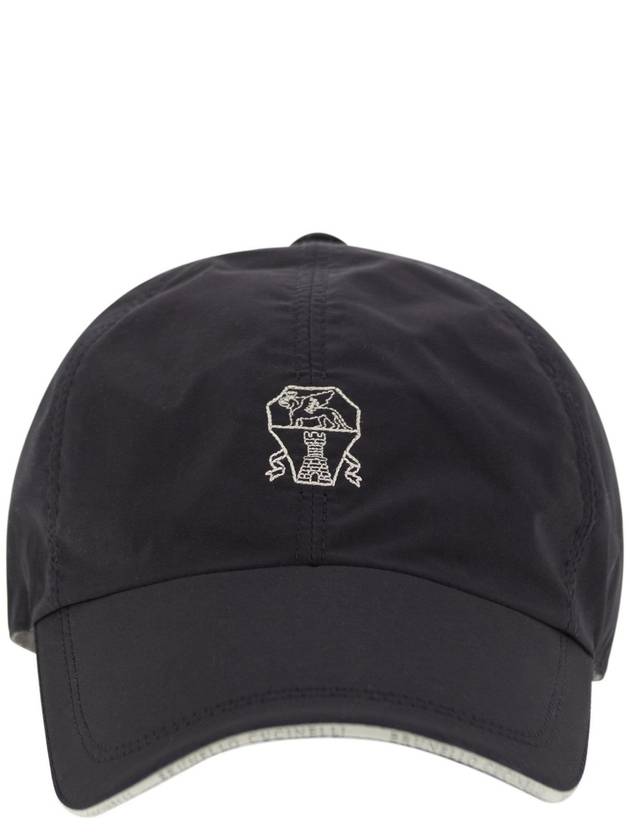 Embroidered Logo Curved Peak Ball Cap Navy - BRUNELLO CUCINELLI - BALAAN 2