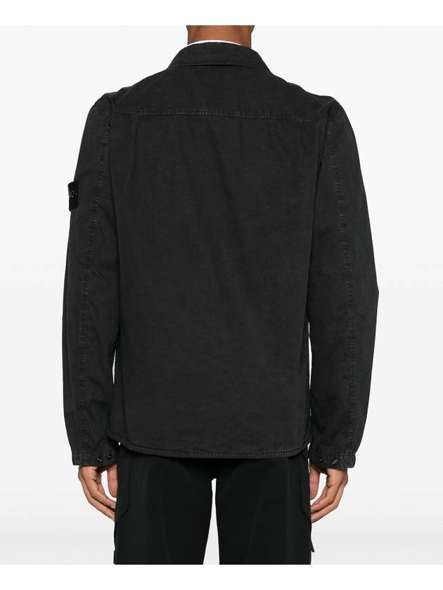 Organic Cotton Shirt Zip Up Jacket Grey - STONE ISLAND - BALAAN 4