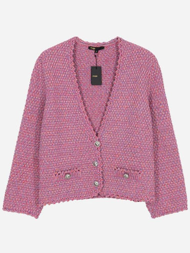 Cardigan Tweed Pink Luxury MFPCA00365 - MAJE - BALAAN 1