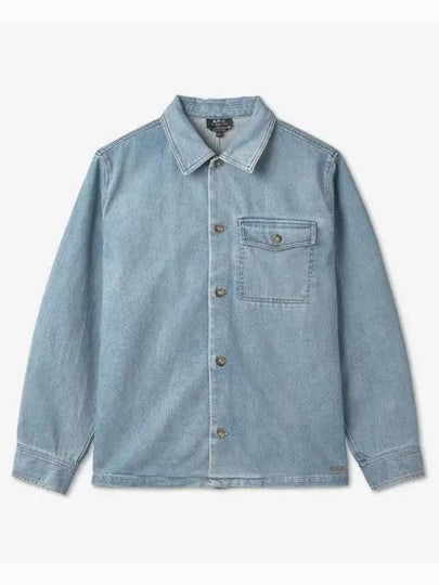 Pierre Oversized Shirt Bleach Denim Jacket Blue - A.P.C. - BALAAN 2