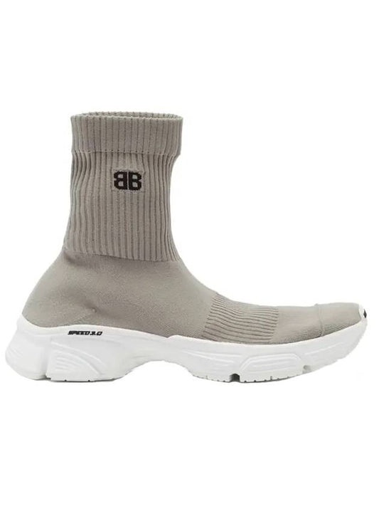 White Sole Speedrunner 30 High Top Sneakers Gray - BALENCIAGA - BALAAN 1