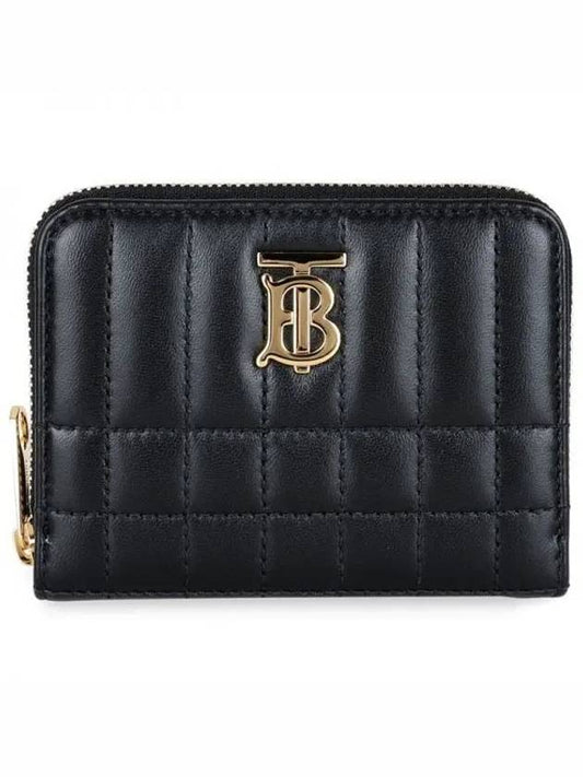 Lola Zipper Quilted Leather Half Wallet Black - BURBERRY - BALAAN 2