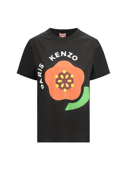 Pop Loose Cotton Short Sleeve T-Shirt Black - KENZO - BALAAN 2