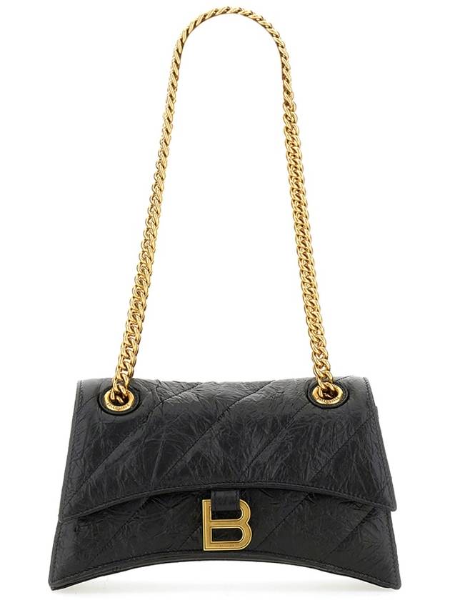 Women's Crush Logo Gold Chain Small Shoulder Bag Black - BALENCIAGA - BALAAN 2