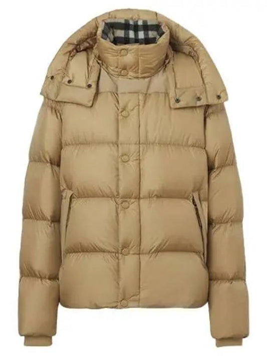 Men's Detachable Sleeve Hooded Padding Beige - BURBERRY - BALAAN 2