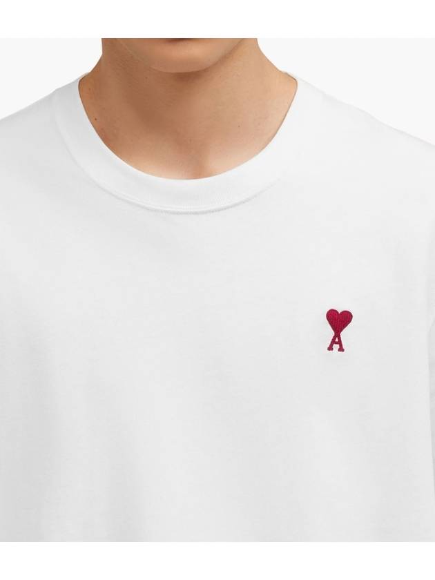 Small Heart Logo Boxy Fit Short Sleeve T-Shirt White - AMI - BALAAN 7