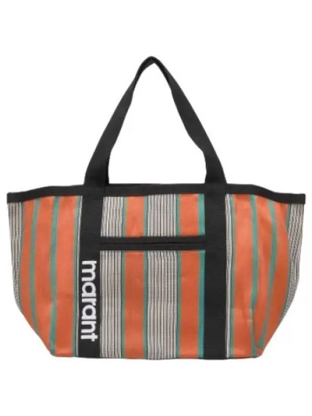 Darwen Striped Tote Bag Orange Multicolor Handbag - ISABEL MARANT - BALAAN 1