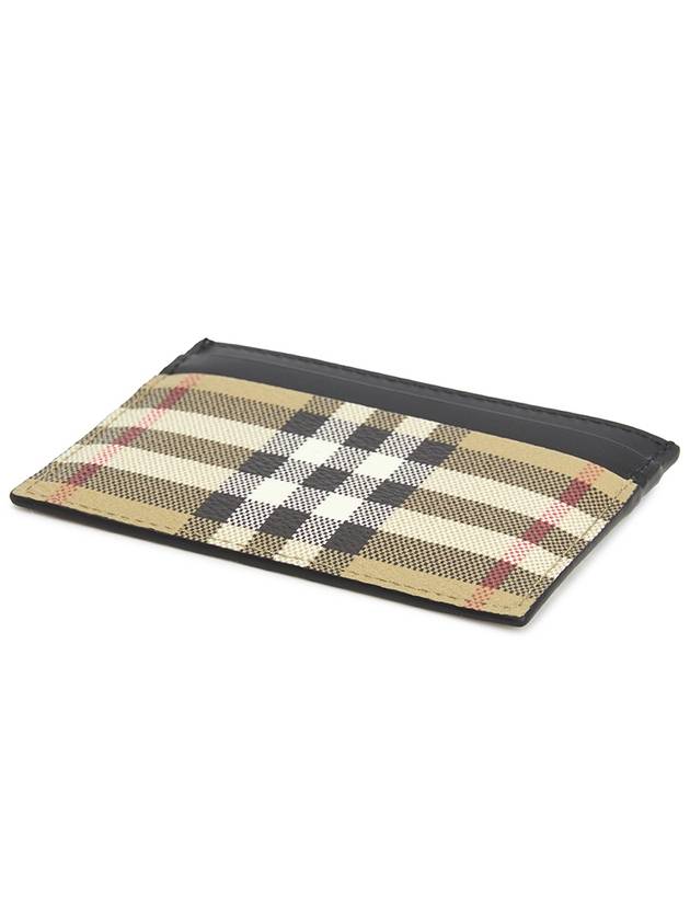 Men's Check Vintage Card Wallet Beige A7026 - BURBERRY - BALAAN 4