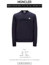 Men's Logo Patch Crew Neck Cotton Fleece Sweatshirt Night Blue - MONCLER - BALAAN 3