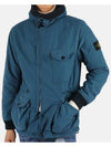 David Waffen Patch Zip-up Hooded Jacket Teal Blue - STONE ISLAND - BALAAN 2